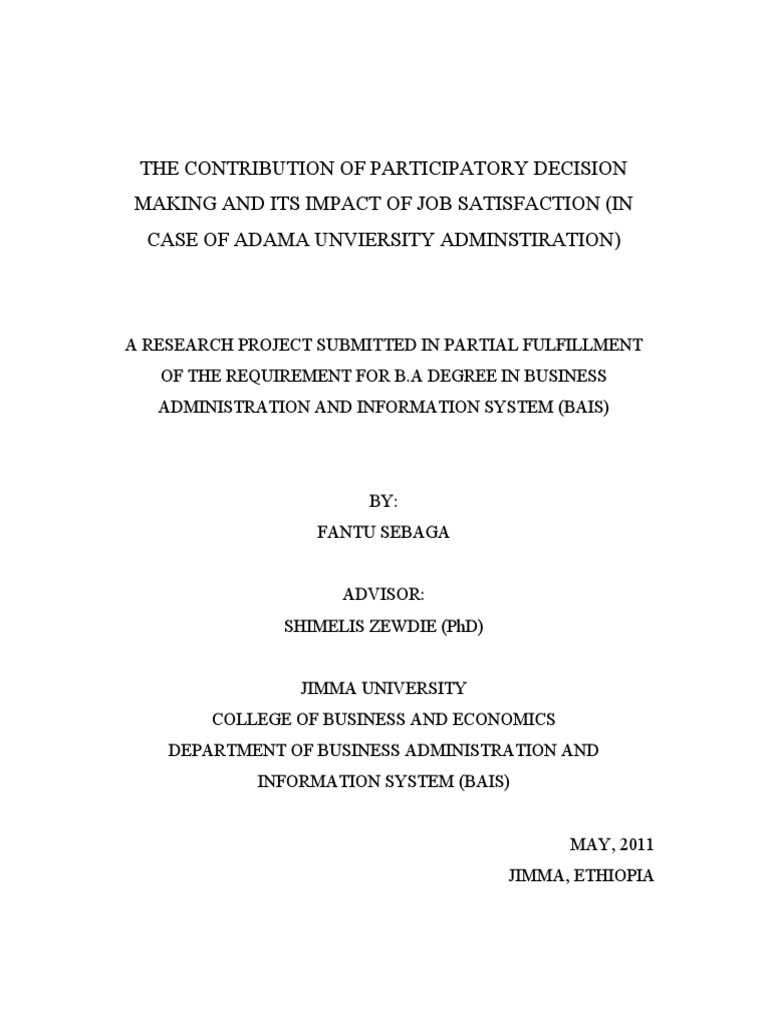 Participatory Decision Making