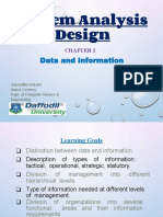 System Analysis Design: Data and Information