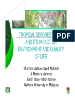 Tropical Deforestation and Its Impact On Environment and Quality of Life