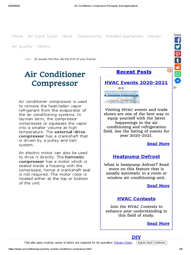 Air Conditioner Compressor Principles and Applications PDF | PDF | Air ...