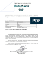 Certificado Instalación Sistema Ansul PCBD42 PDF