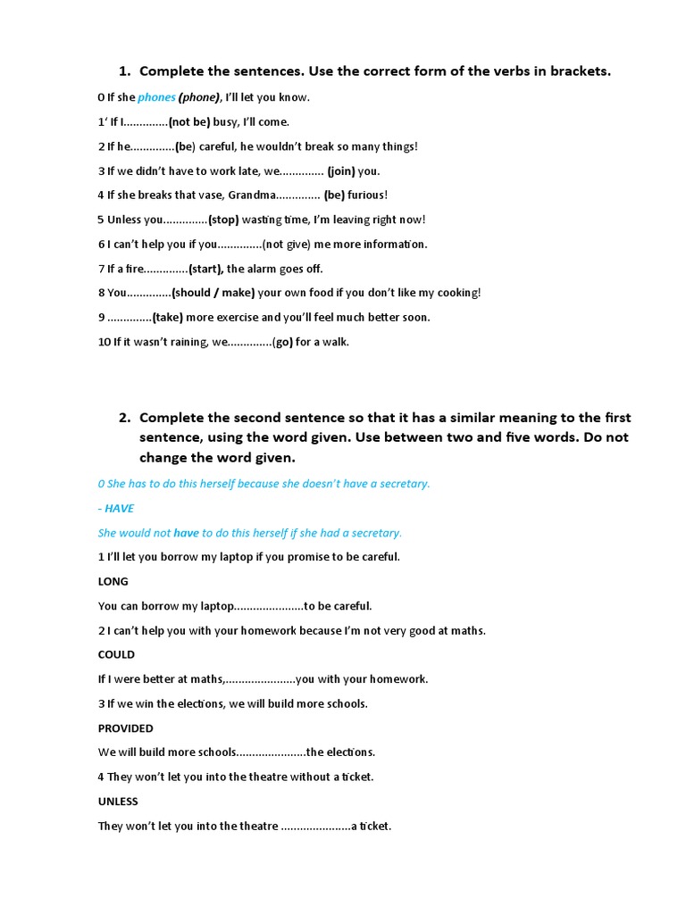 Conditional Sentences Practice Exercises | PDF | Semiotics | Linguistic ...