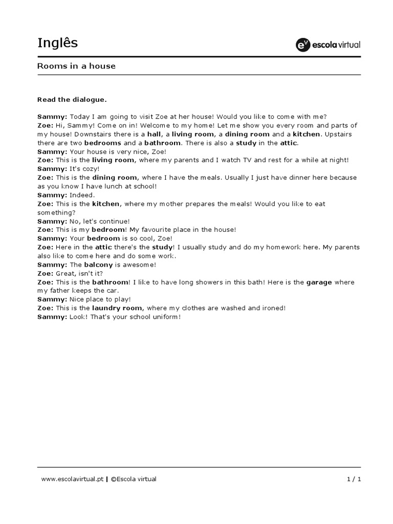 Rooms in A House | PDF | Language Arts & Discipline | Home & Garden