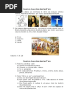 Questões diagnósticas de artes 2020