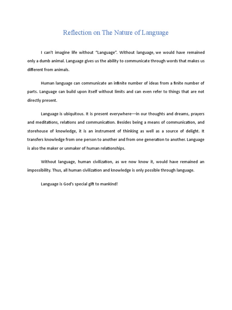 The Essence and Impact of Language | PDF