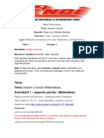 Taller # 1 - Periodo 2 - Clei 6 Matemáticas - Relación y Función