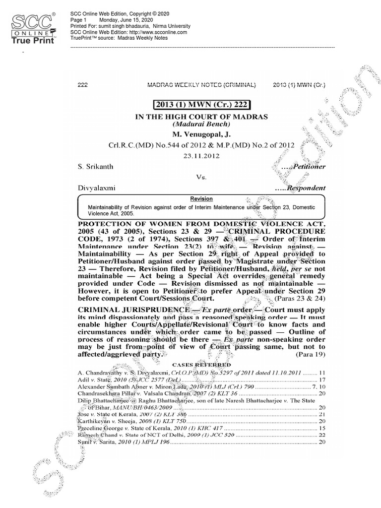 Srikanth v. Divyalakshmi para 7 | PDF | Mass Media | Copyright Law