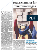 Business Standard - 9 Jan 2010 - Labour Groups Clamour For Statutory Minimum Wages