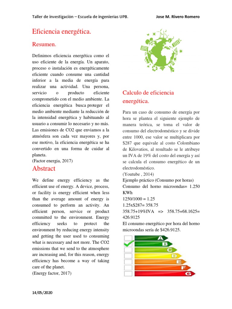 Eficiencia Energética | PDF | Kilovatio Hora | Uso eficiente de energía