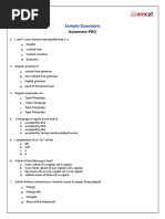 Sample Questions: Automata-PRO