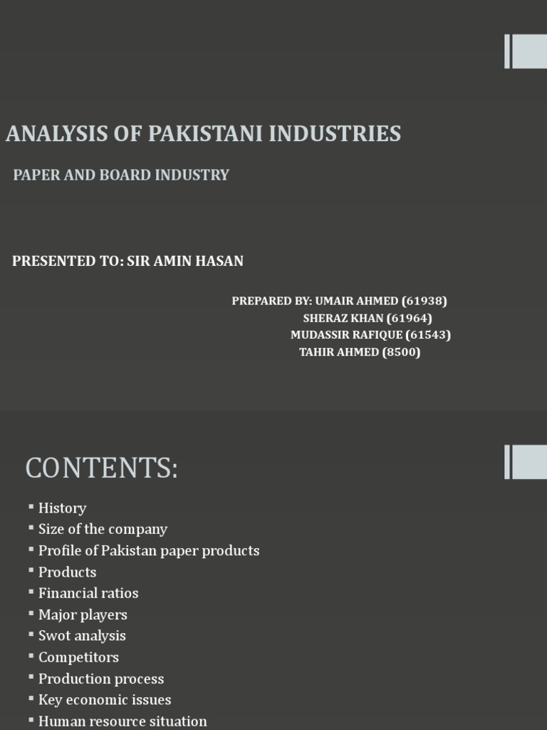Analysis of Pakistani Industries | PDF | Pakistan | Paper
