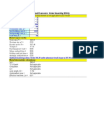 Generalized Economic Order Quantity (EOQ)