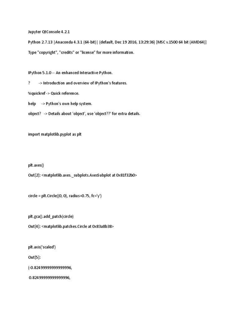 Jupyter QtConsole Matplotlib Guide | PDF | Free Software | Computer ...