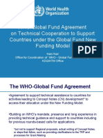 WHO/Global Fund Agreement On Technical Cooperation To Support Countries Under The Global Fund New Funding Model