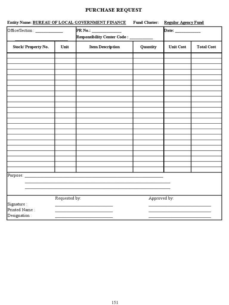 Purchase Request Form Template | PDF | Finance & Money Management