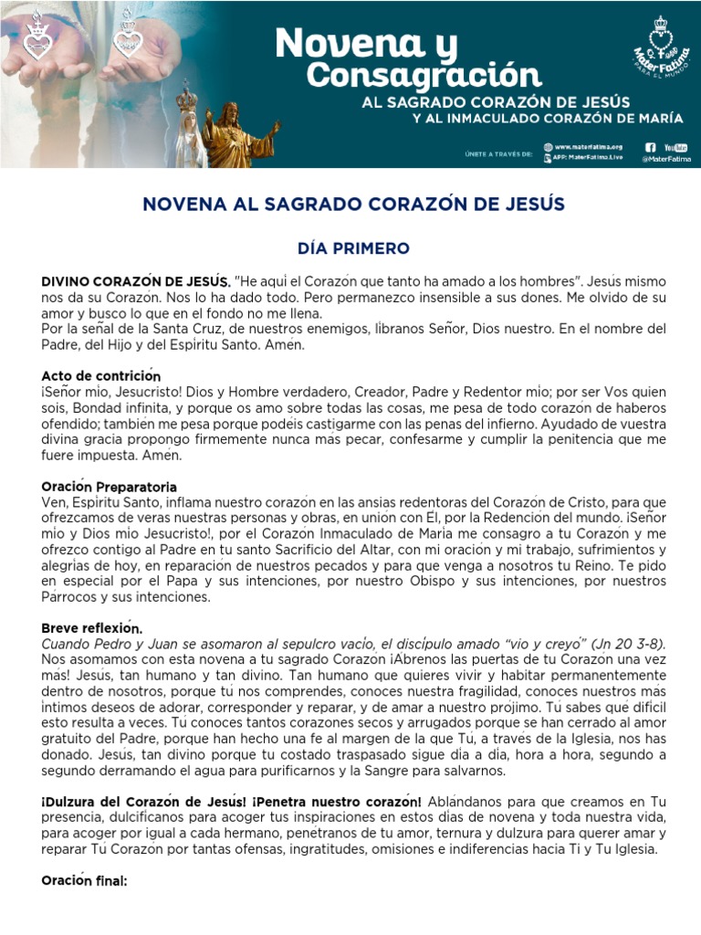 Novena al Sagrado Corazón de Jesús | PDF | Oración | Cristo (título)