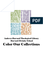 Color Our Collections: Andover-Harvard Theological Library Harvard Divinity School