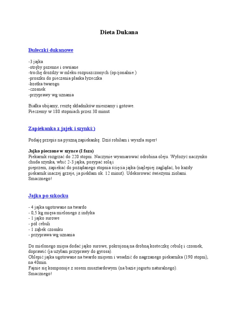 Dieta Dukana Przepisy Faza 1 Pdf