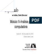 Módulo IV-Análisis Por Computadora: Sesión IV - 06 de Octubre de 2018 Gelacio Juárez Luna