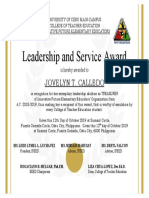 Leadership and Service Award Idea (Format)