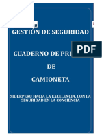 Guía pre uso camioneta Siderperu