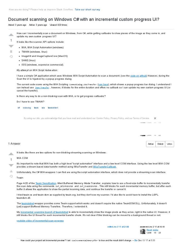 Document Scanning On Windows C# With An Incremental Custom Progress UI ...