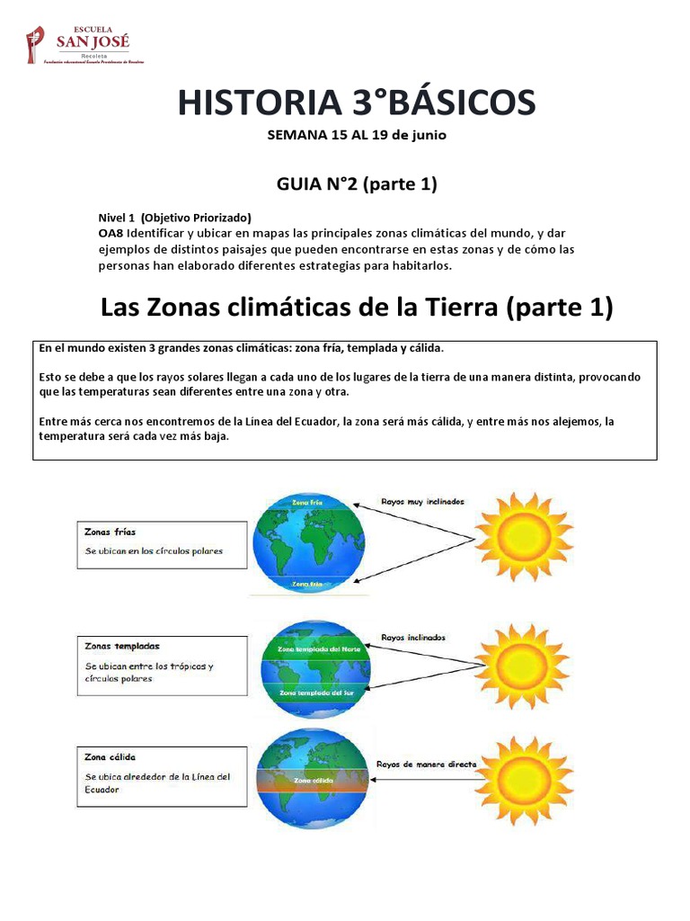 Zonas Climáticas para Tercero Básico | PDF | Tierra | Clima