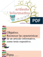 Presentacion Lenguaje, Articulo Informativo