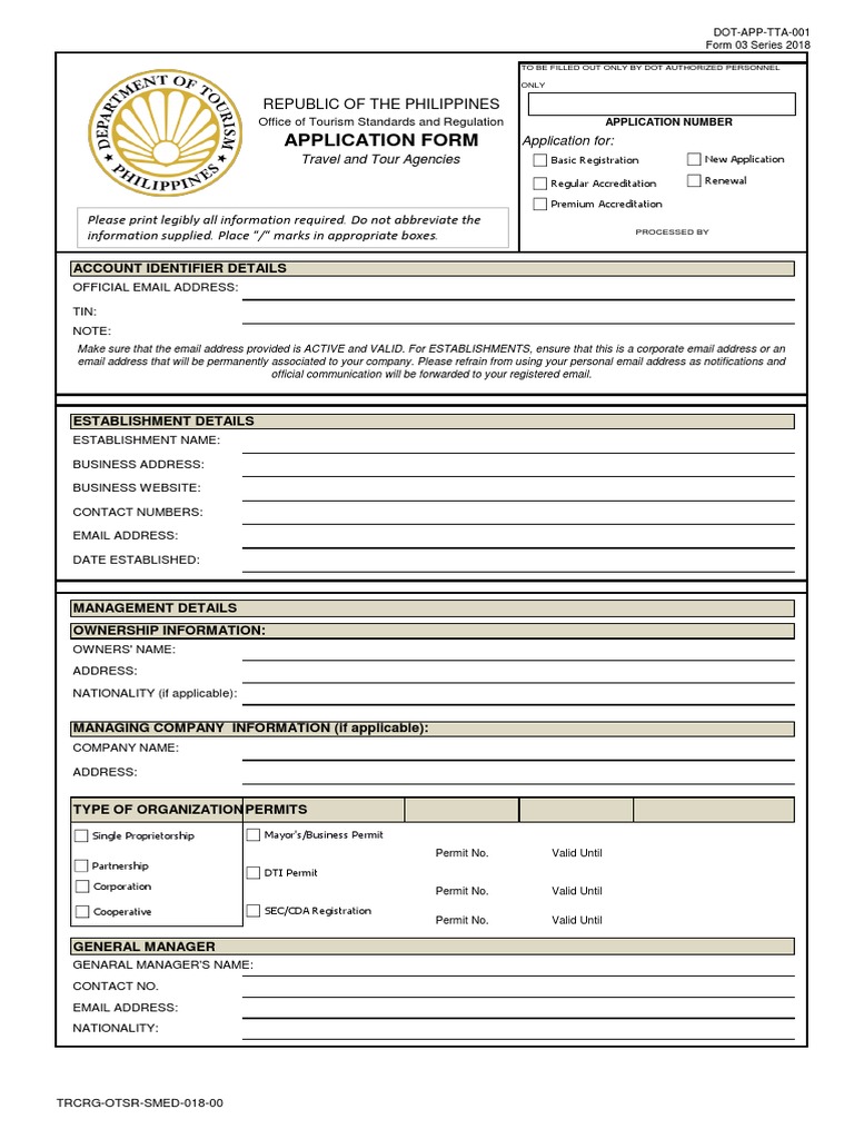 Travel Agency Application Form | PDF | Sole Proprietorship | Business Law