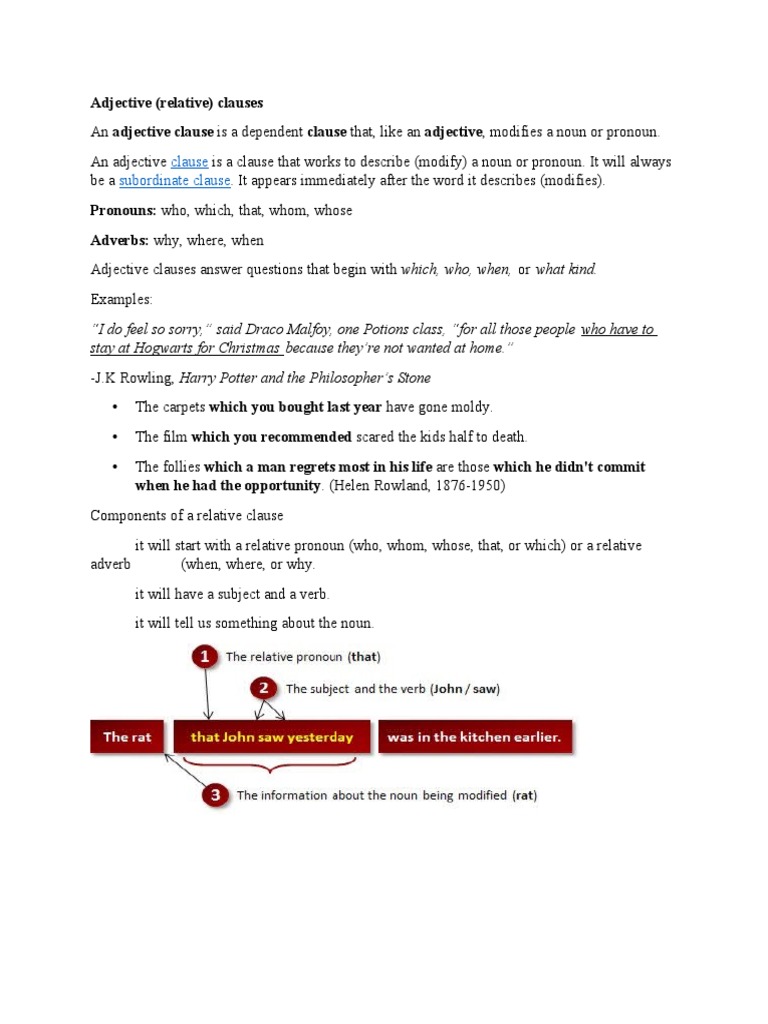 Understanding Adjective Clauses | PDF | Language Arts & Discipline