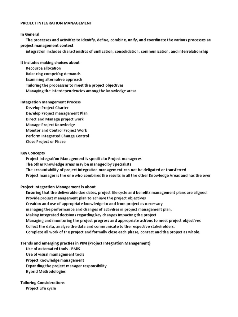 Project Integration Management Guide | PDF | Project Management | Computing