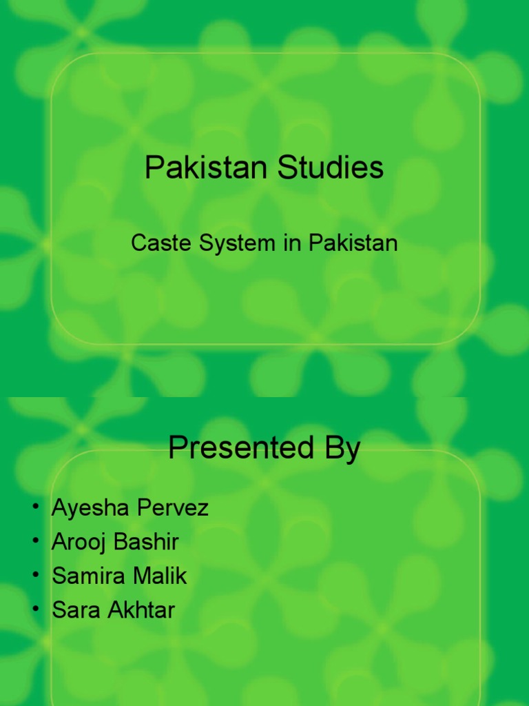 Caste System in Pakistan | PDF | Punjab | Pakistan