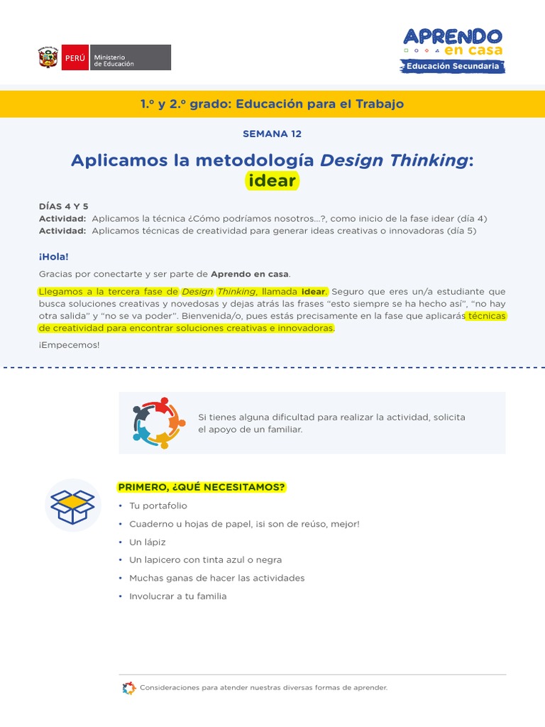 Fase Idear en Design Thinking: Actividades Creativas | PDF ...