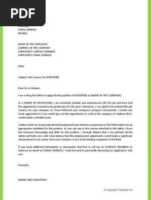 Motivation Letter for job application