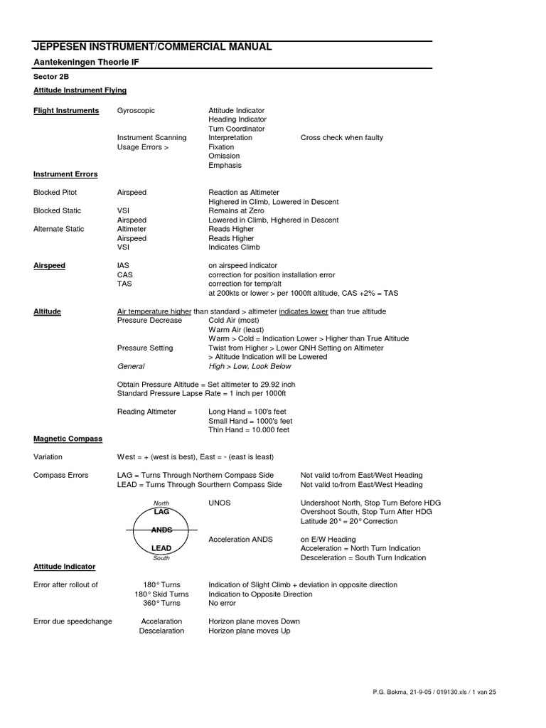 Jeppesen Instrument/Commercial Manual | PDF