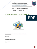 Educacion Tecnologica: Instancia Virtual de Aprendizaje Clase Virtual #3