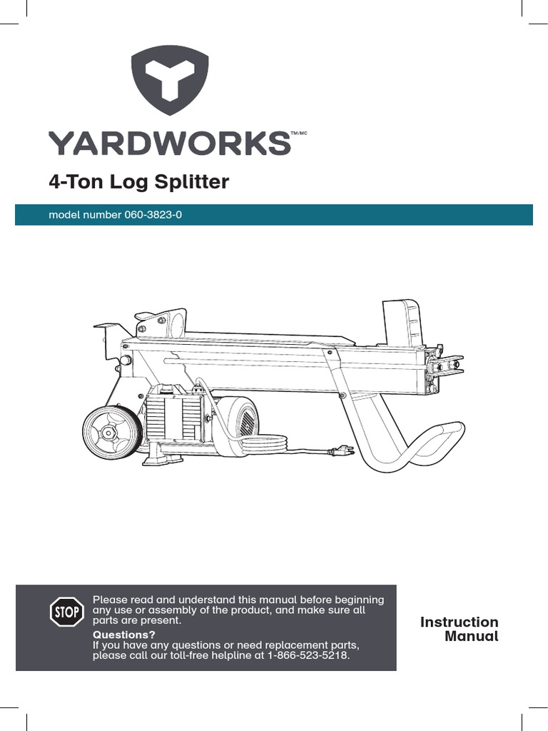 4-Ton Log Splitter: Instruction Manual | PDF | Electrical Connector |  Glasses