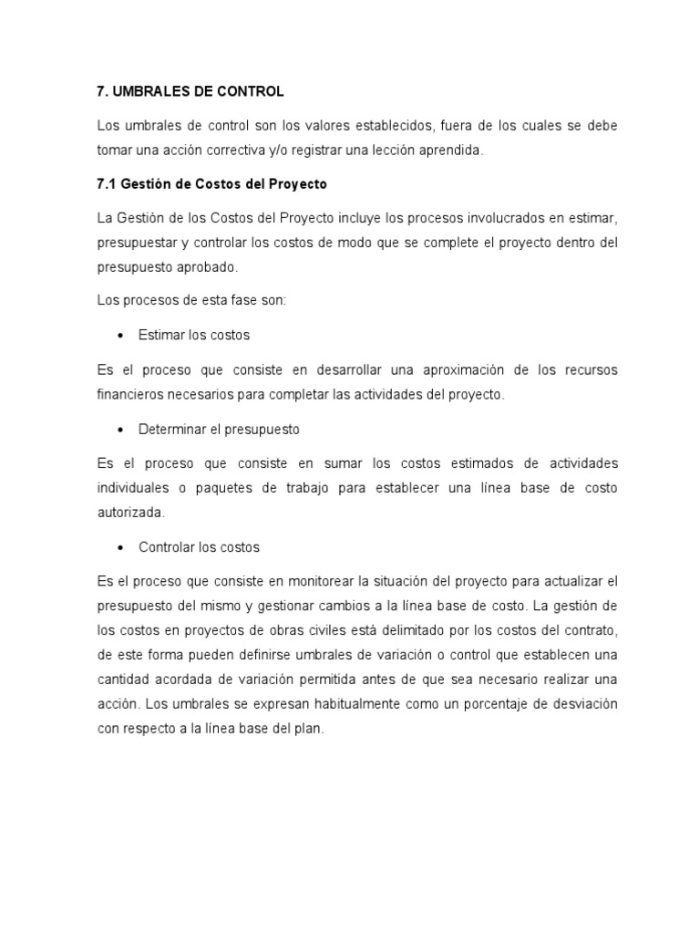 Control de Costos en Proyectos | PDF | Presupuesto | Software