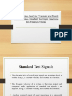 Time Response Analysis: Transient and Steady State Response, Standard Test Input Functions For Dynamic Systems