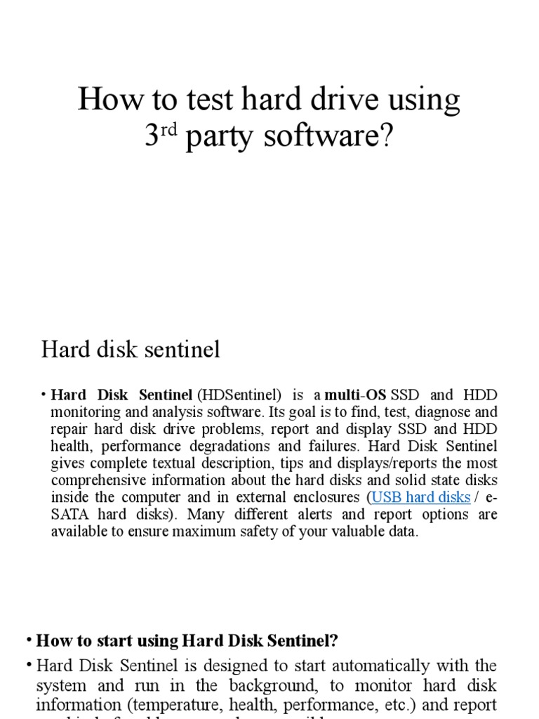Hard Disk Sentinel Usage Guide | PDF | Hard Disk Drive | Solid State Drive