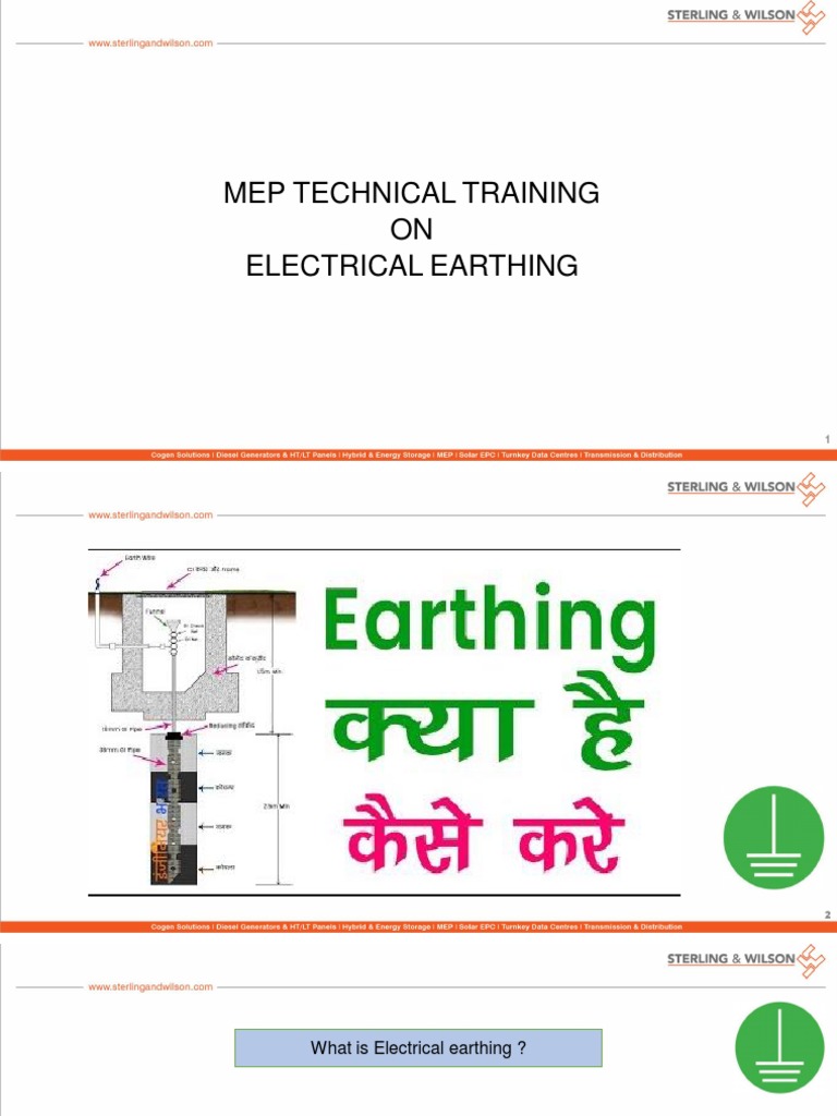 Electrical Earthing Installation Guide | PDF | Screw | Electricity