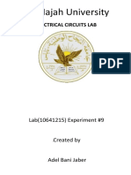 An-Najah University: Electrical Circuits Lab