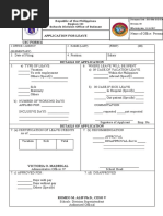 Application For Leave CSC Form 6: Republic of The Philippines Region III Schools Division Office of Bulacan