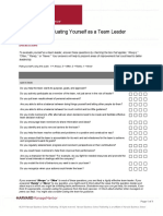 Checklist For Evaluating Yourself As A Team Leader: Instructions