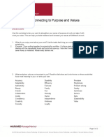 Worksheet For Connecting To Purpose and Values: Instructions