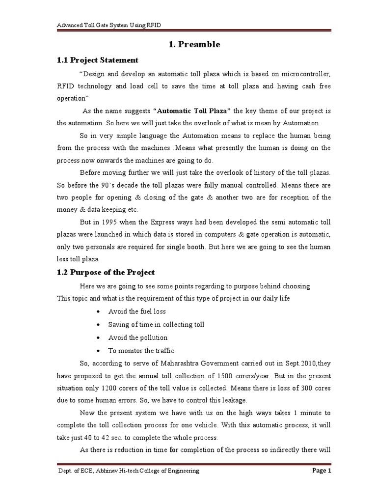 Automated RFID Toll Gate System | PDF | Arm Architecture | Radio ...