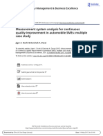Measurement System Analysis For Continuous Quality Improvement in Automobile Smes: Multiple Case Study