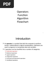 3 Operators, Function, Algorithm and Flowchart