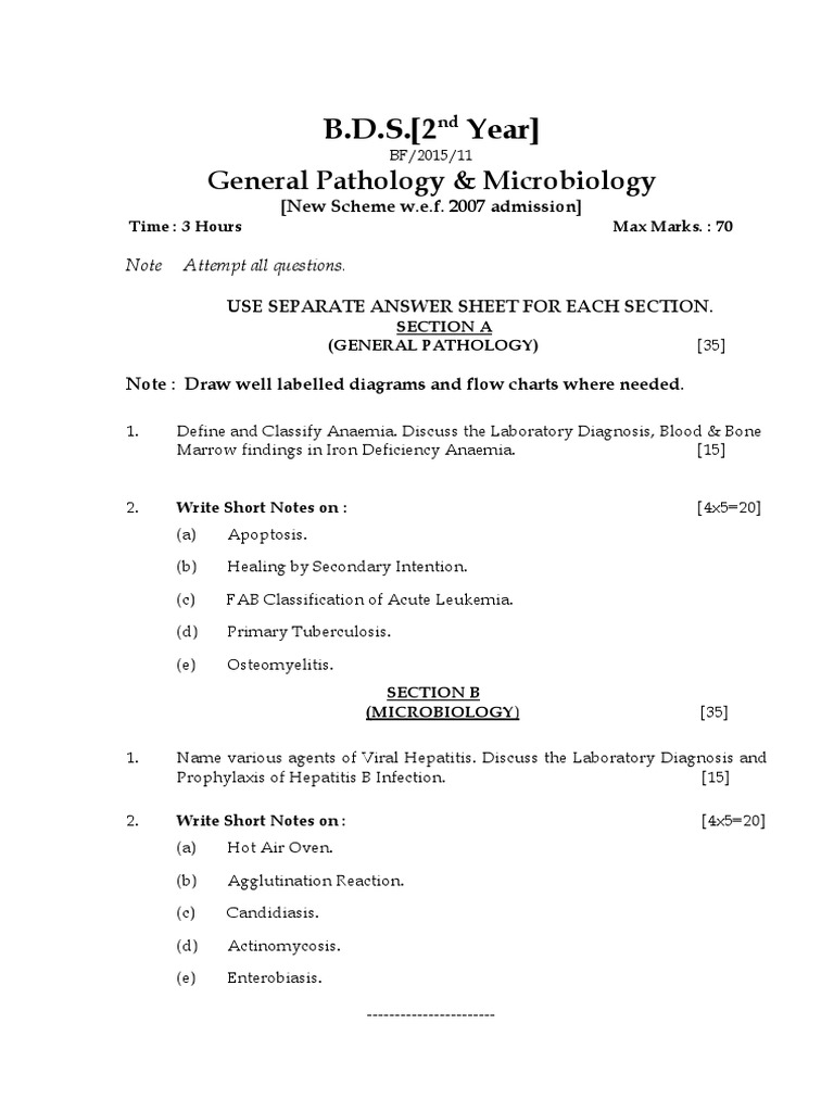 BDS 2nd Year Exam Question Papers | PDF | Dental Material | Medicine