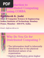 Introduction To Distributed Computing Using CORBA: Rushikesh K. Joshi